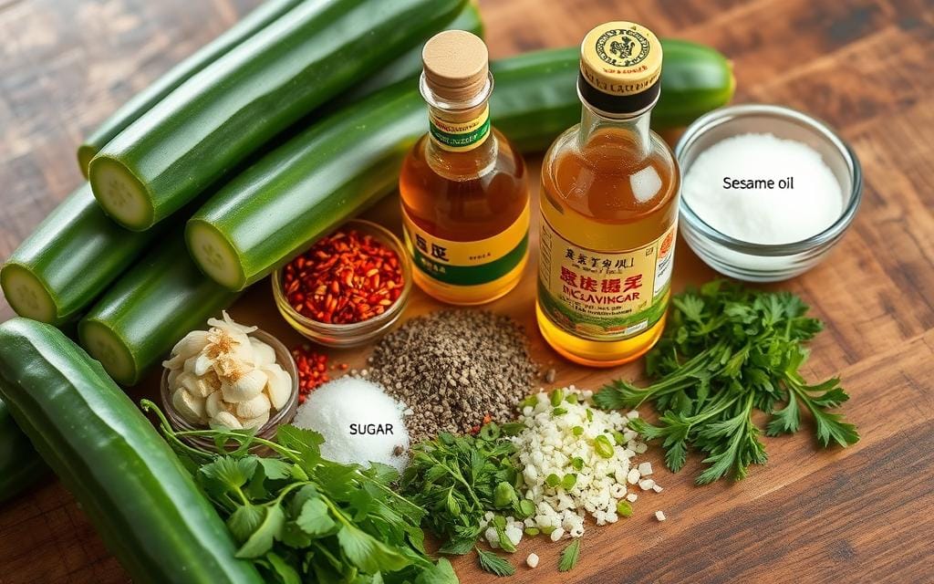 Ingredients for Din Tai Fung Cucumber Salad